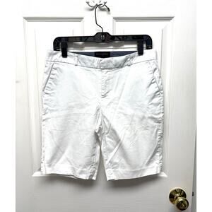 Banana Republic Bermuda Shorts, White Cotton Stretch Chino, Women's Size 4